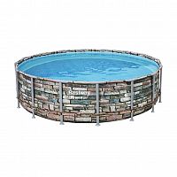 Каркасный бассейн Bestway Steel Loft 56889 (671х132 см) с картриджным фильтром, лестницей и защитным тентом