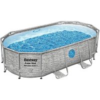 Каркасный бассейн Bestway Steel Камень 56714 (427х250х100 см) с картриджным фильтром, лестницей и защитным тентом