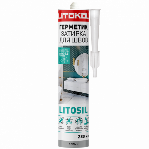 Силиконовый герметик LITOSIL (280 мл) серый
