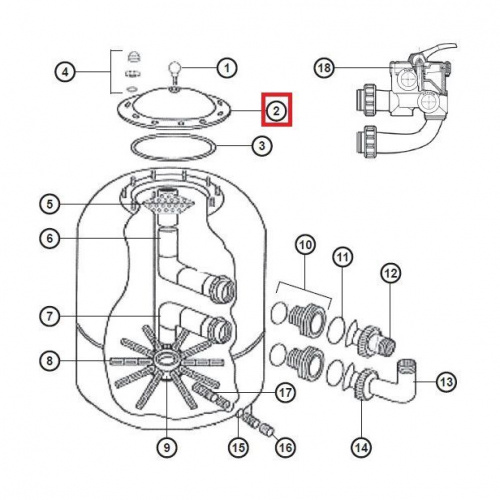 Крышка NCX12001 фильтра Hayward NC600SE2 Крышка NCX12001 фильтра Hayward NC600SE2